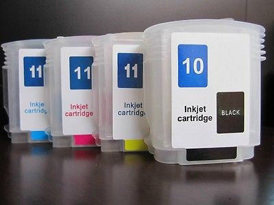 EMPTY set Refillable Ink Cartridges for HP 10 11 1100d 1200 1000 2300 2600 2800