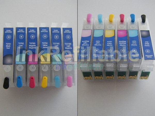 EMPTY Refillable cartridges T0781~6 inks for Epson Artisan 50 inkjet stylus photo R260 R280 R380 RX580 RX680 RX595 AIO printer