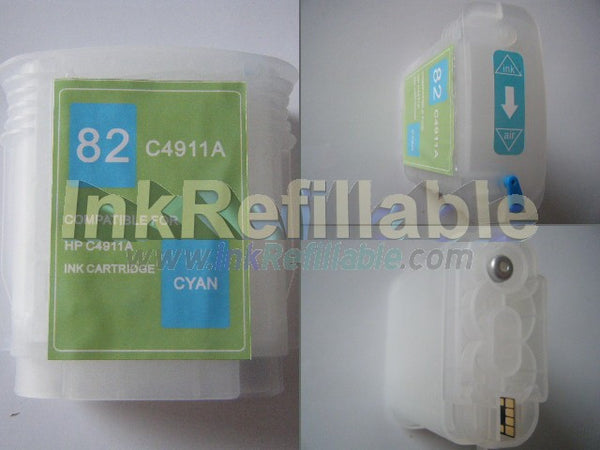 Refillable 82 C4911A cyan ink cartridge for HP Designjet 10ps 120 120nr 20ps 50ps 500 plus 500ps 510 510ps 800 800ps 815 printer