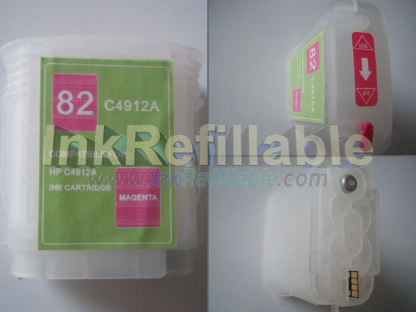 Refillable 82 C4912A magenta ink cartridge for HP Designjet 10ps 120 20ps 50ps 500 plus 500ps 510 510ps 800 800ps 815 printer