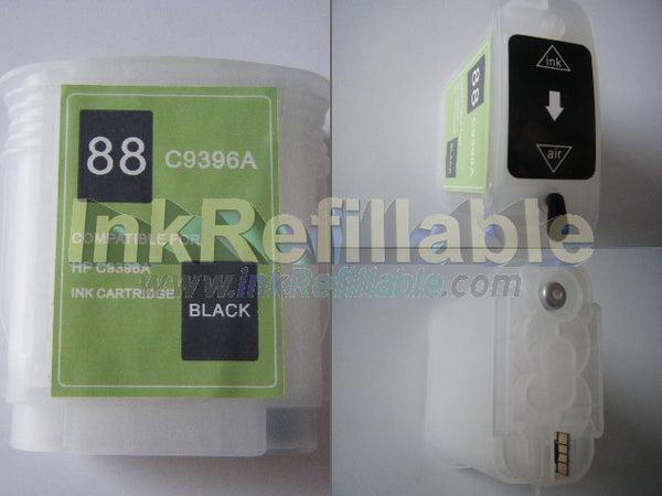 Refillable HP #88 C9385AN C9396AN black cartridge officejet pro