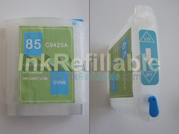 Refillable 85 cyan ink cartridge C9425A for HP Designjet 130 130gp 130nr 30 30n 90 90gp 90r series