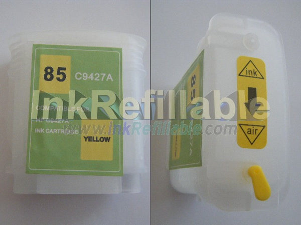 Refillable 85 yellow ink cartridge C9427A for HP Designjet 130 130gp 130nr 30 30n 90 90gp 90r series high capacity high yield