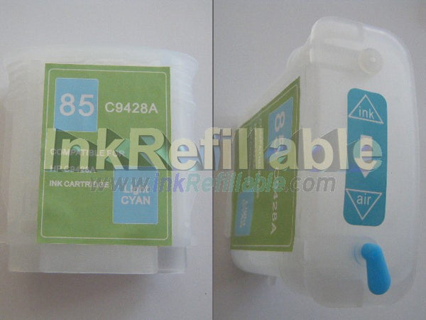 Refillable 85 light photo cyan ink cartridge C9428A for HP Designjet 130 130gp 130nr 30 30n 90 90gp 90r series high yield