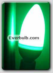 Green 0.5W 5 LED light bulb mini candelabra screw base