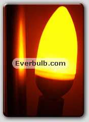 Yellow 0.5W 5 LED light bulb mini candelabra screw base