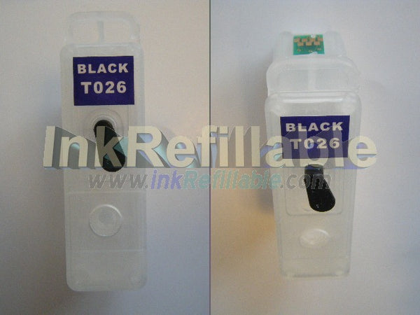 Refillable T026 black ink cartridge for Epson stylus color photo 810 820 830 925 935 C50 PM-730C printers