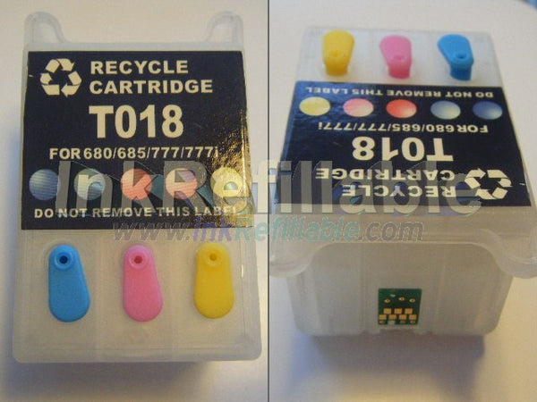 Refillable T018201 color T018 INK cartridges for Epson Stylus color 777 webTV 1000 ICS 680 777i 1000ICS printers
