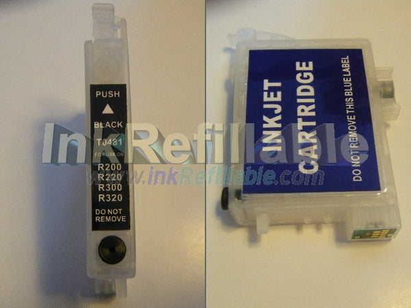 Refillable cartridge T0481 black ink 48 for Epson stylus photo R200 R220 R300 R320 R300M R340 RX500 RX600 RX620 PRINTERs