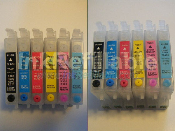 Refillable ink cartridge T0481~6 48 #48 Epson stylus photo R200 R220 R300 R320 R300M R340 RX500 RX600 RX620 printer