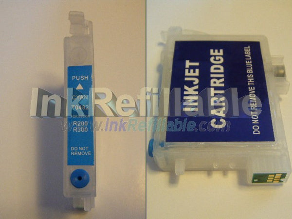 Refillable cartridge T0482 cyan ink 48 for Epson stylus photo R200 R220 R300 R320 R300M R340 RX500 RX600 RX620 PRINTERs