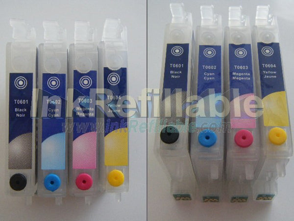 Refillable ink cartridges T060 T060120-BCS black cyan magenta yellow Epson 60 stylus CX4200 CX4800 CX5800F CX7800 inkjet printer