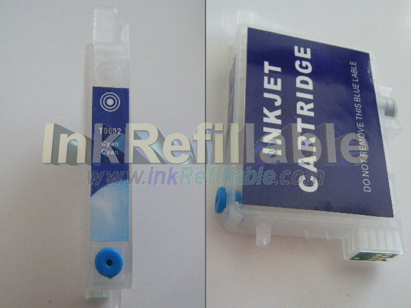 Refillable INK cartridge T0602 602 60 cyan Epson stylus C68 C88 CX3800 CX3810 CX4200 CX4800 CX5800F CX7800 C88+ inkjet printer