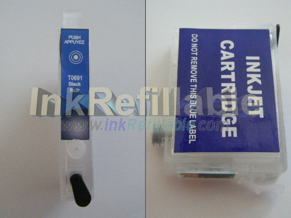 Refillable cartridge T0681 68 black Epson Stylus CX5000 CX6000 CX7000F CX8400 CX9400F CX9475F C120 inkjet printer fax AIO