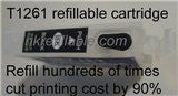 T126120 126 1261 black refillable ink cartridge for Epson stylus NX330 NX430 workforce 435 520 545 630 all in one inkjet printer