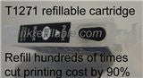 T127120 127 1271 black refillable ink cartridge for Epson stylus NX530 NX625 workforce 545 630 633 AIO printer