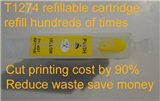 T127420 127 1274 yellow refillable ink cartridge for Epson stylus NX530 NX625 workforce 545 630 633 AIO printer