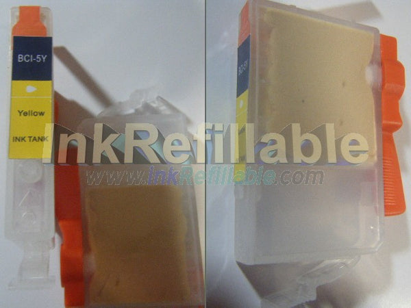 Refillable compatible Canon BCI 5Y Yellow Cartridge