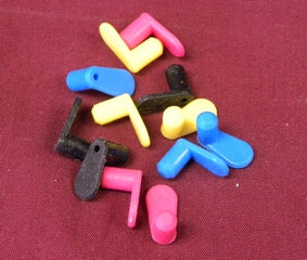 Color coded silicone plugs with elongated tab for our refillable ink cartridges and CISS