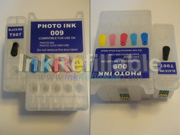 Refillable T007 T009 ink cartridges for Epson Stylus photo 1270 1275 1280 1290 900 printers