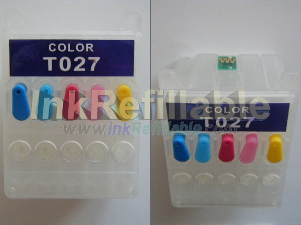 Refillable T027201 T027 color ink cartridge for Epson stylus color photo 810 820 830 925 935 C50 PM-730C printers