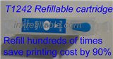 Epson T124220 T1242 124 cyan refillable ink cartridges for stylus NX125 NX127 NX130 NX230 NX420 workforce 320 323 325 435 AIO